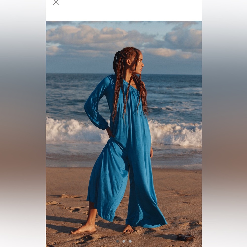 NWT Free People Sunday Stroll Jumper- Size SMALL Color Imperial Blue